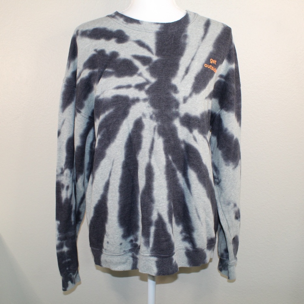 Wild Fable Blue Tie-Dye “Get Outside” Long Sleeve Crew Neck - Size Small